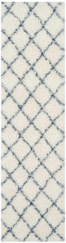 Safavieh Moroccan Shag Msg343c Ivory - Blue Area Rug